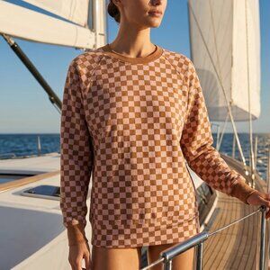 NWT $138 Splits59 Tilda French terry top cafe / blush relaxed fit XS